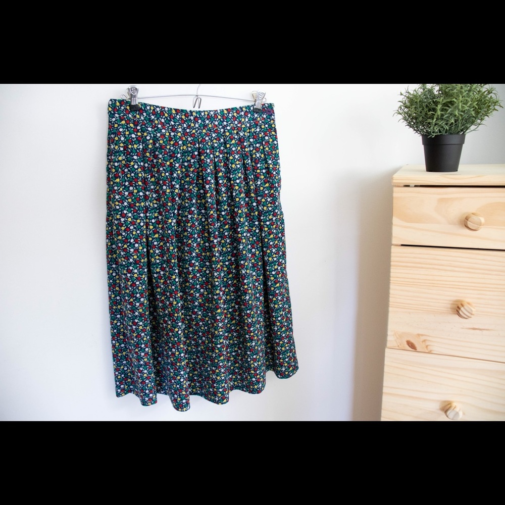 Vintage Floral Midi Skirt